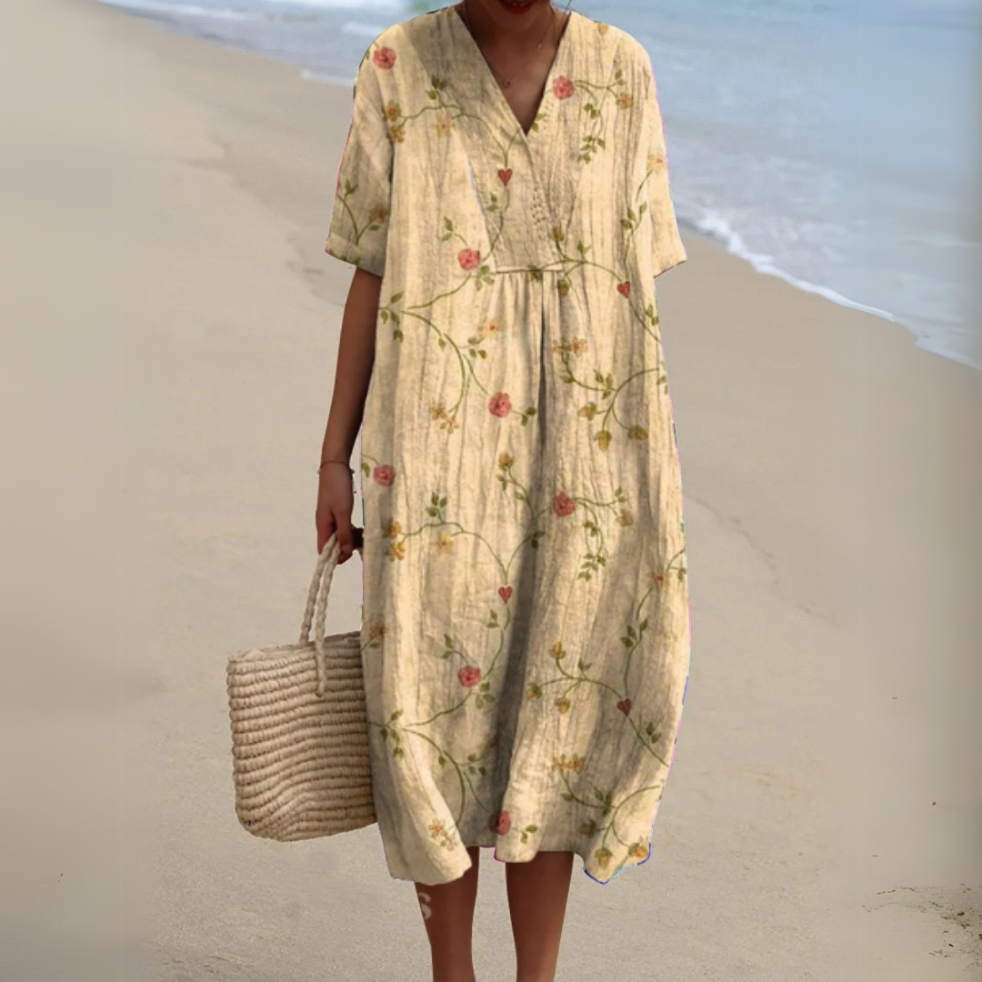 Nathalie | Relaxed Half Sleeve Midi Dress