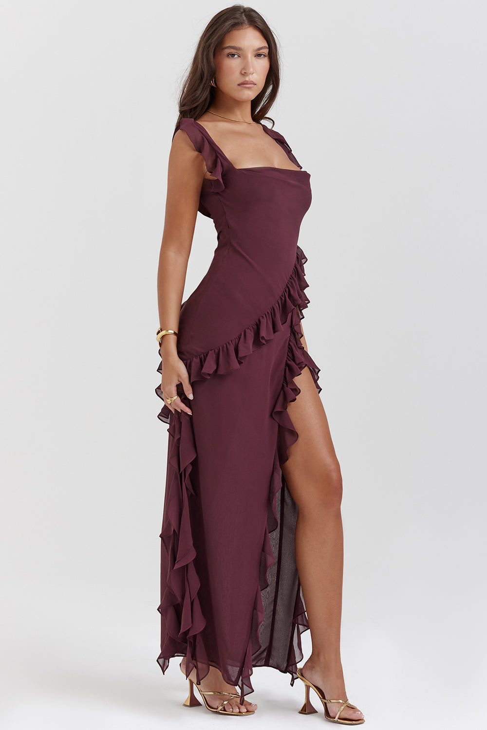 Meissa | Dress with Asymmetrical Ruffle