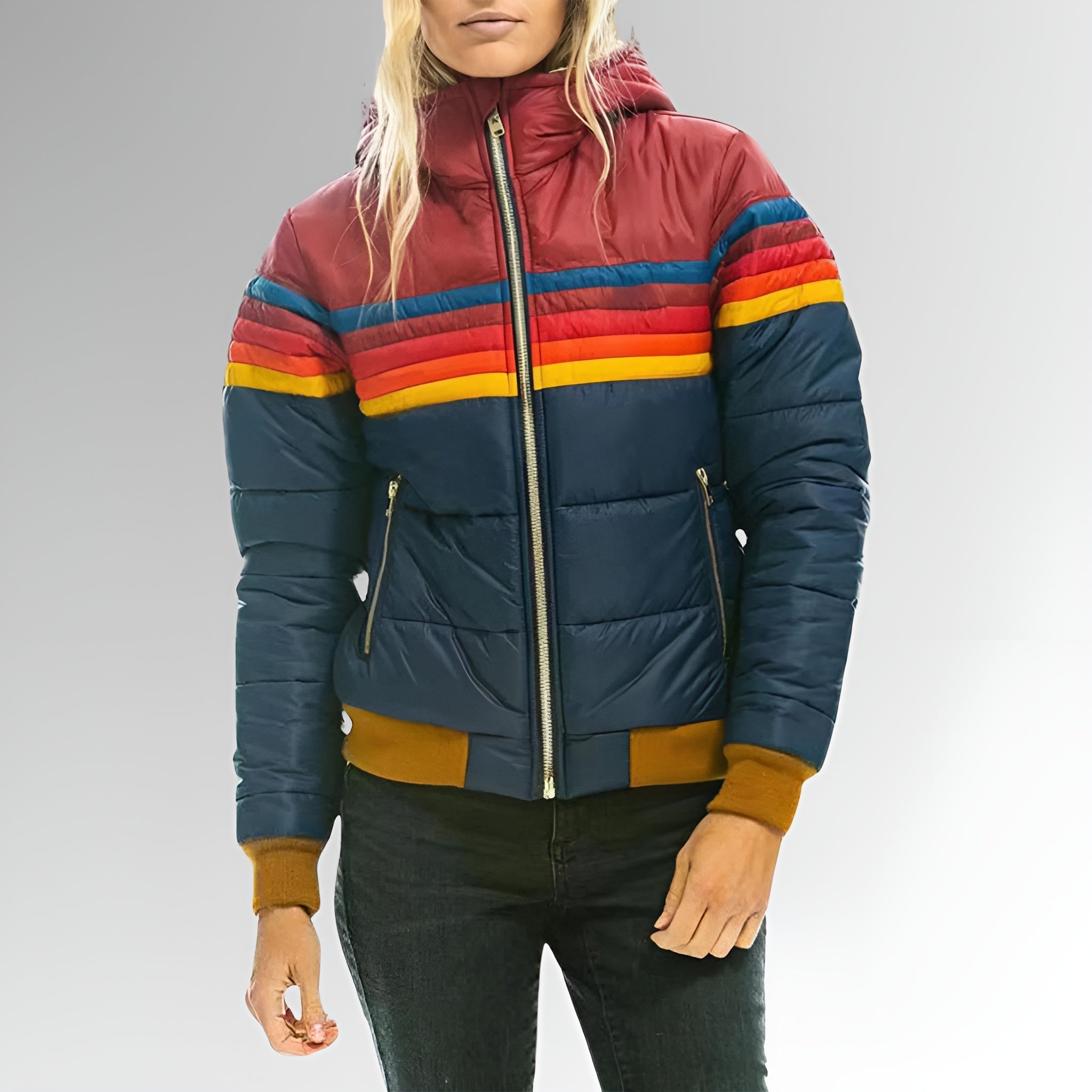 Marietta | Zip-Up Jacket with Rainbow Stripes