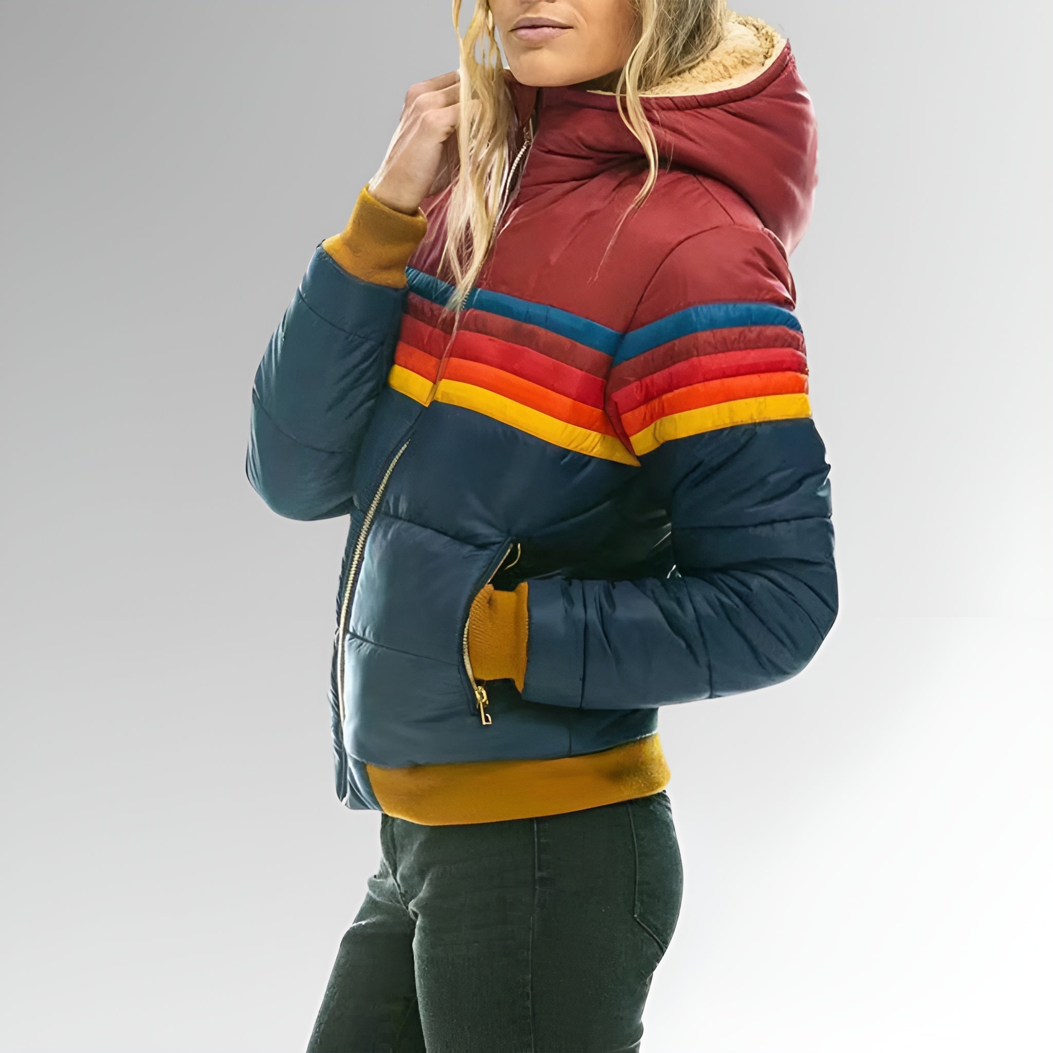 Marietta | Zip-Up Jacket with Rainbow Stripes