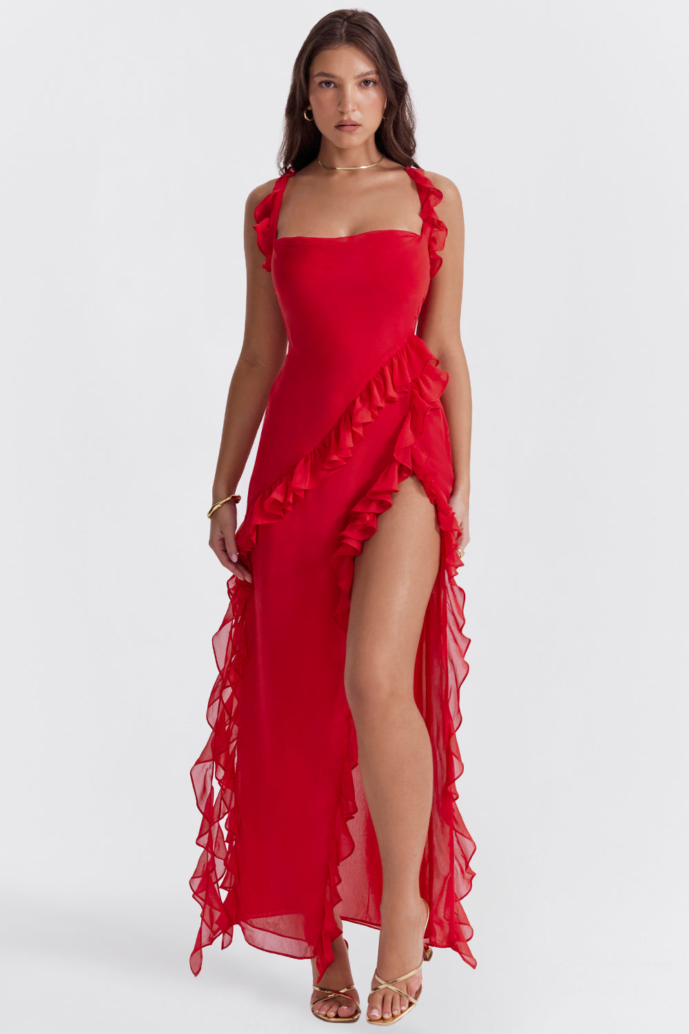 Meissa | Dress with Asymmetrical Ruffle
