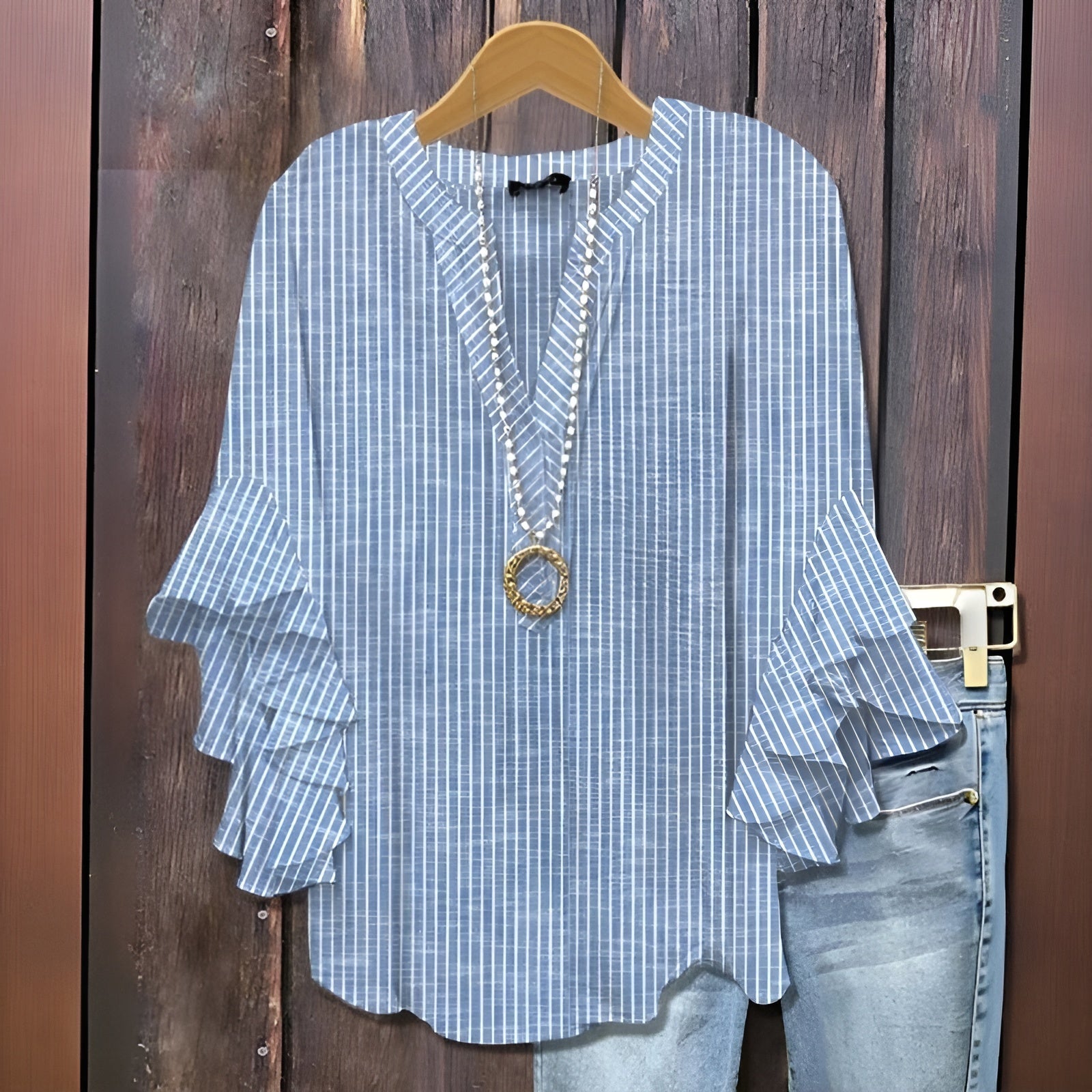 ELISABET™ | Casual blouse with leaf pattern