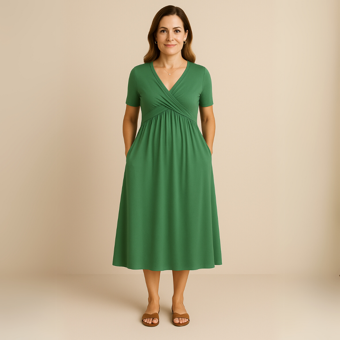 Anny | Stylish V-Neck Midi Dress