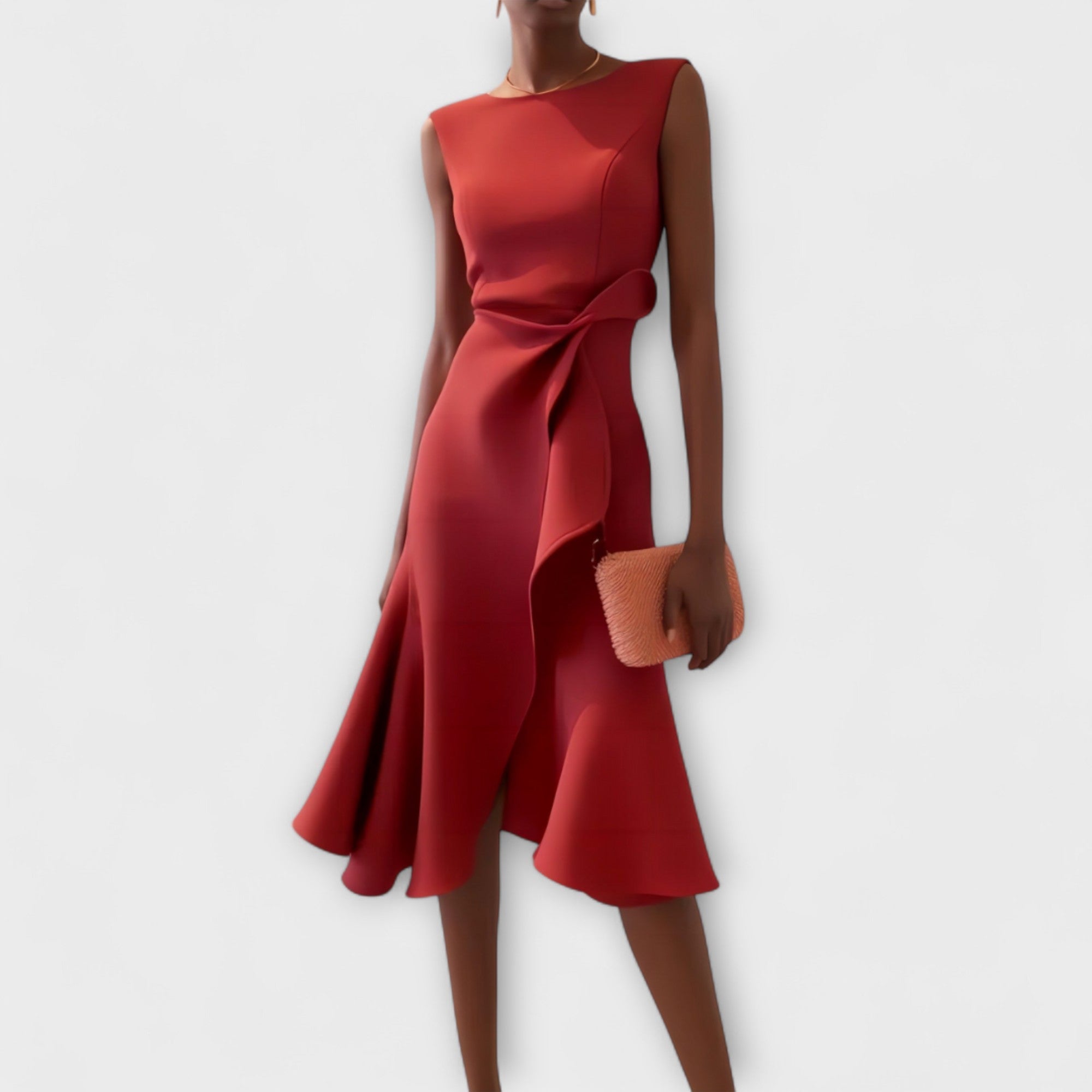 Kamellia – Draped Asymmetrical Midi Dress