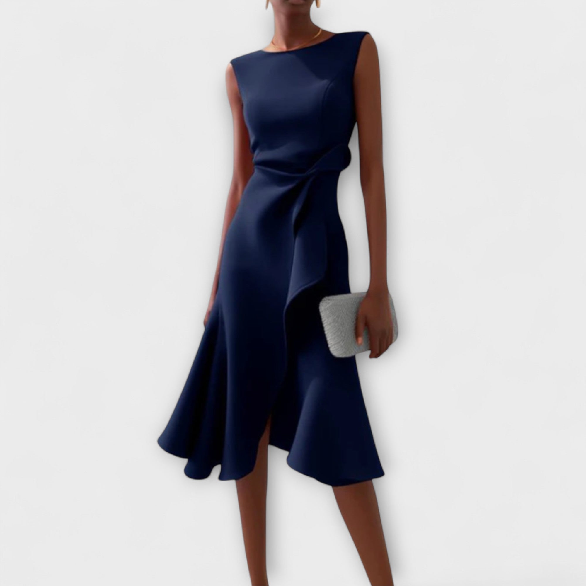 Kamellia – Draped Asymmetrical Midi Dress