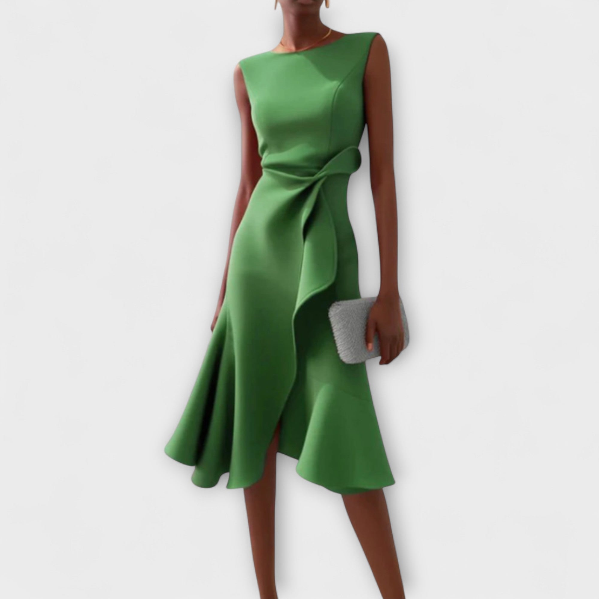 Kamellia – Draped Asymmetrical Midi Dress