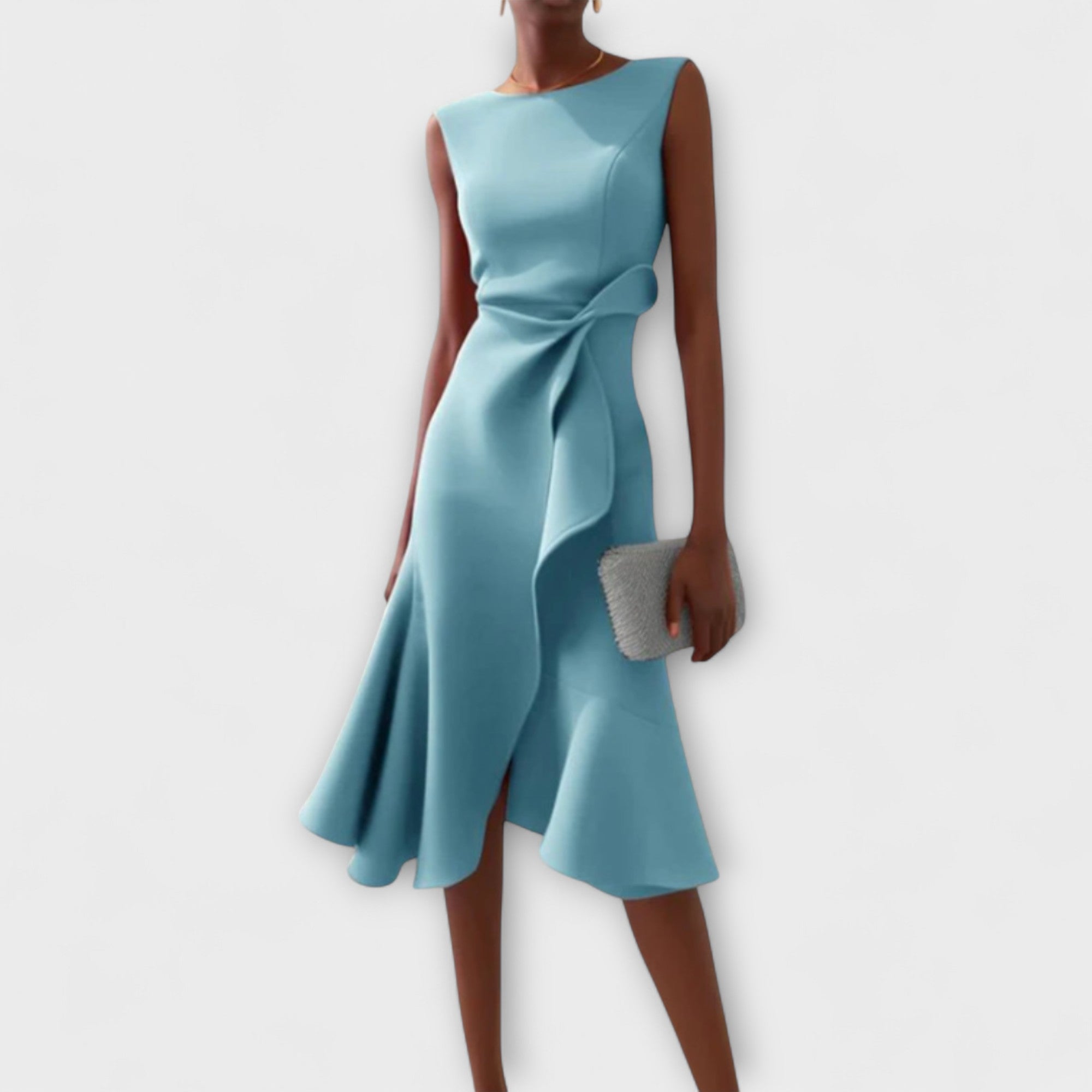 Kamellia – Draped Asymmetrical Midi Dress