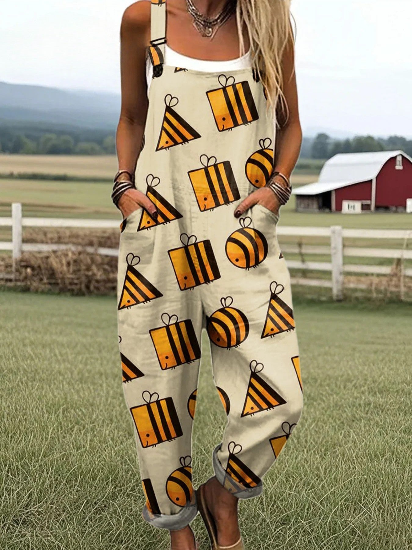Women's Jumpsuit - Vintage Floral Design, Comfort and Style with Wide Legs