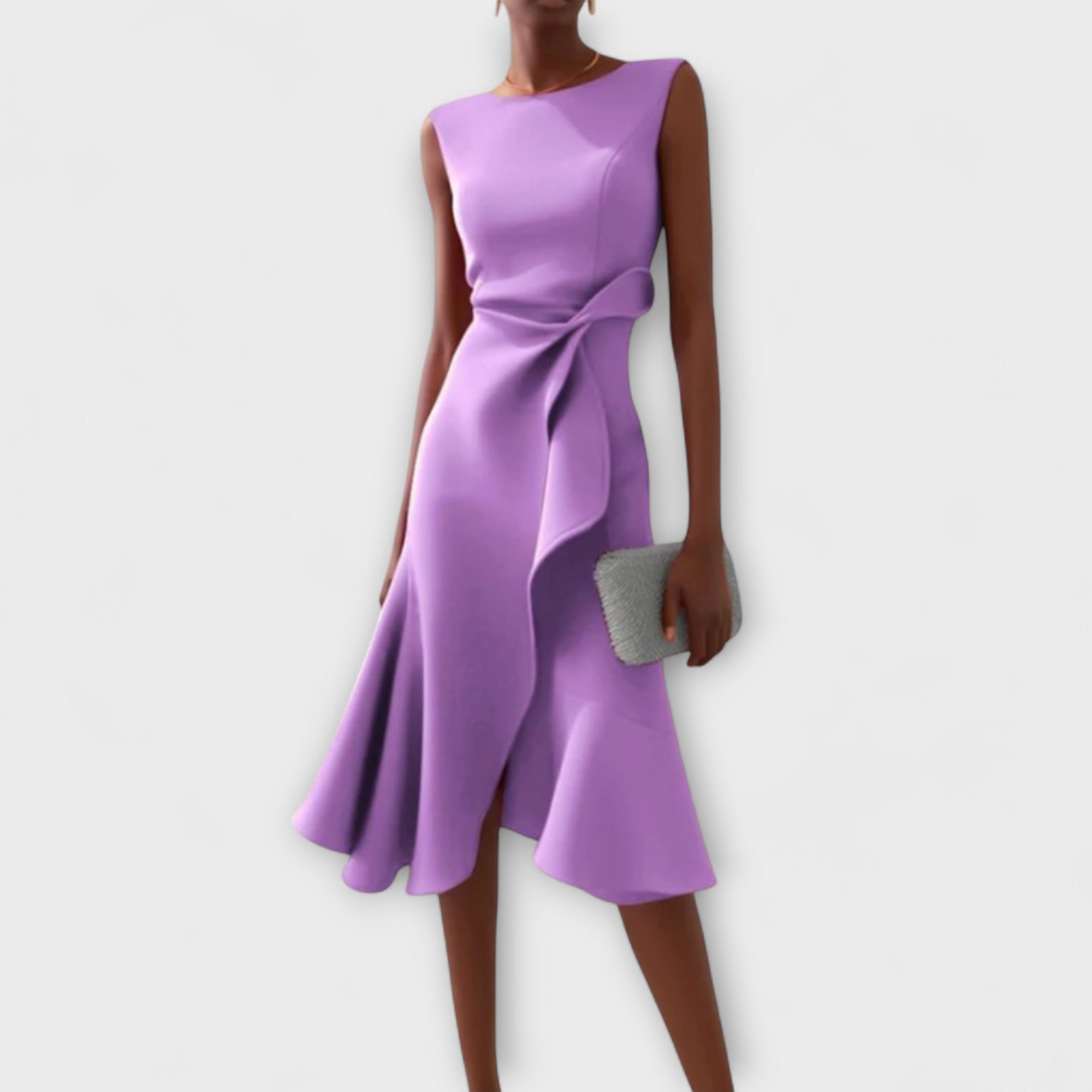 Kamellia – Draped Asymmetrical Midi Dress