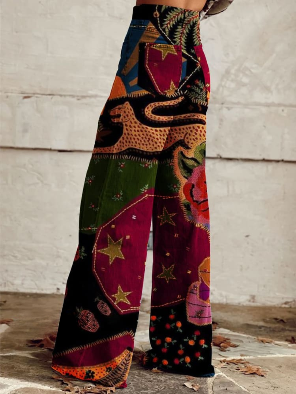 Olivia™ - Vintage Colorful Printed Wide Leg Pants