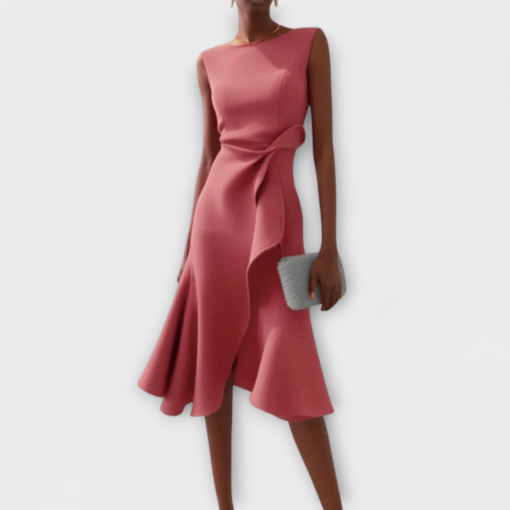 Kamellia – Draped Asymmetrical Midi Dress