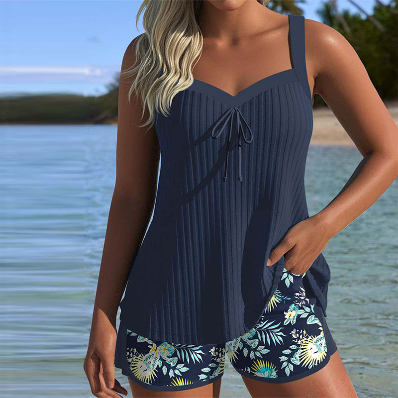 Lovie | Striped Tankini with Two-Piece Swimsuit