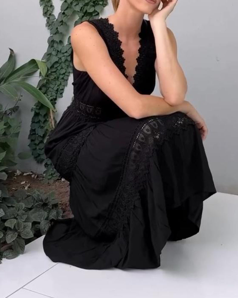 Charlotte - Handmade Lace Dress with V-Neck