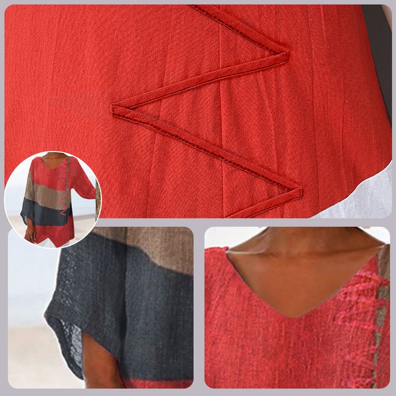 Hélène - Artistic Long Shirt with V-neck