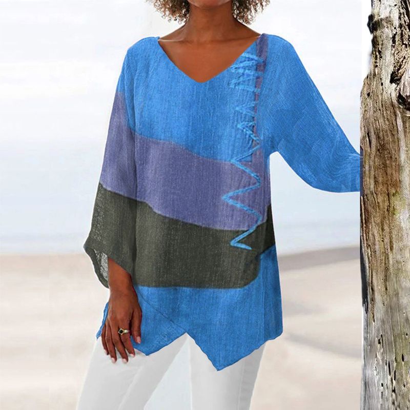 Hélène - Artistic Long Shirt with V-neck