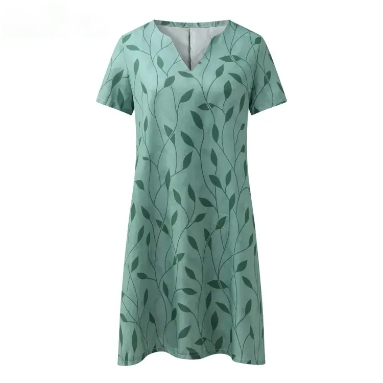 Deniel | Printed V-Neck A-Line Dress