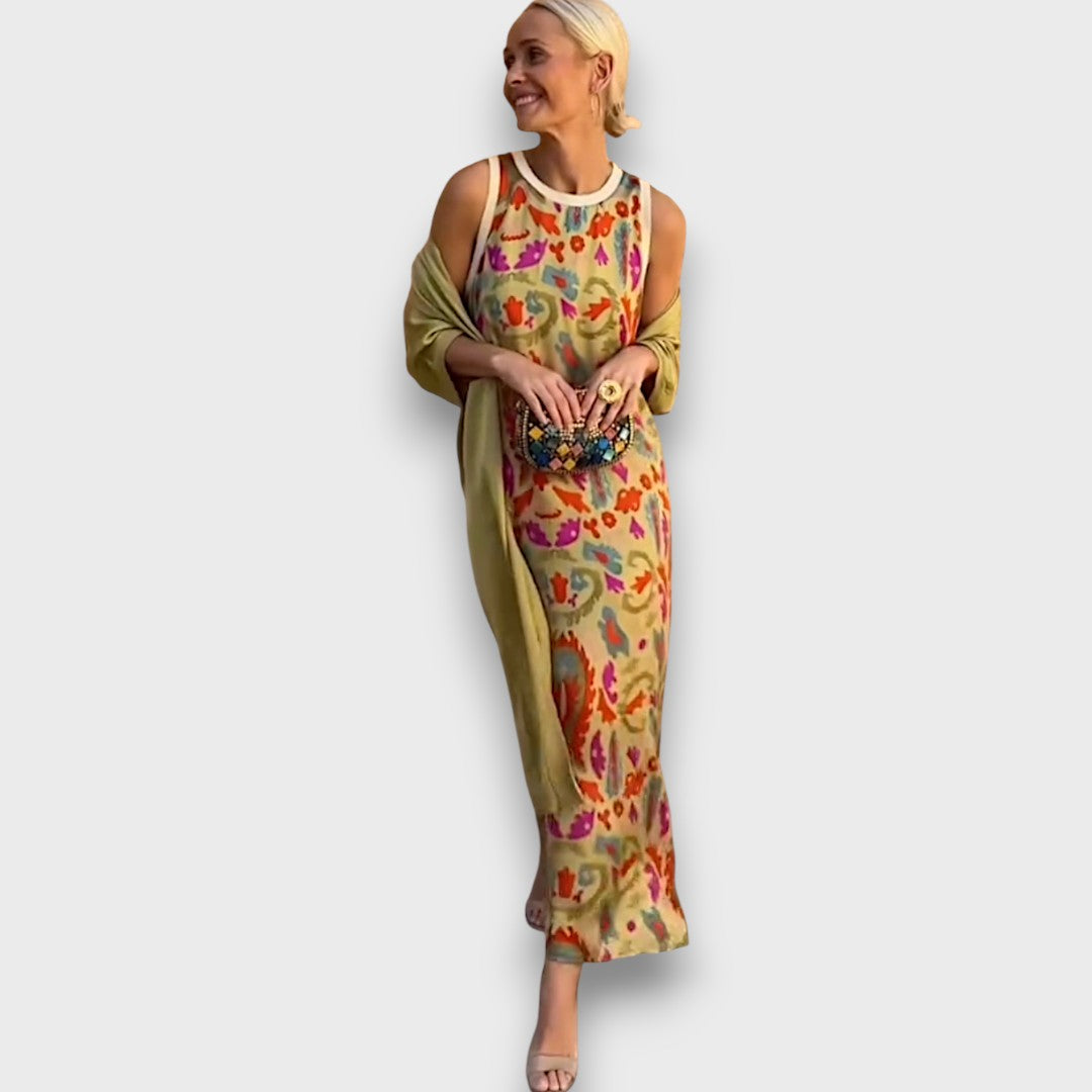 Elveria - Maxi dress with cardigan